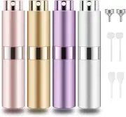 8ml Refillable Cologne Travel Atomizers - Mini Perfume Sprayers (4 Pack)