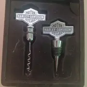 Harley-Davidson Bar & Shield Wine Stopper And Corkscrew Set Chrome