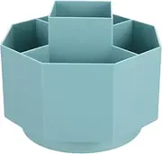 Desk Organizer, 360- Degree Rotating Pen Pencil Holder, Art Supply Pencil Organizer Plastic Spinning Desktop Storage for Pen, Colored Pencil, Crayon ( Blue )