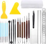 21 Piece Carving Modeling Clay Sculpting Tool Set Pottery Silicone Dotting Rolle