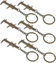 [BESPORTBLE] 6 Pcs Mini Vernier Caliper Keychain Portable Ruler Key Chains for Accurate Measurements Stylish Metal Key Holder for Travel and Everyday Use