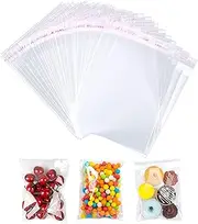 LEUOSO Cellophane Bags 7 * 10cm, Clear Self-Adhesive 100 Packs, Self Sealing Display for Cookies, Cards, Envelopes, Pictures, 2.7*3.9in