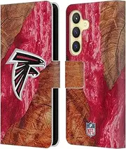 Head Case Designs Officially Licensed NFL Wood Resin Print Atlanta Falcons Art Leather Book Wallet Case Cover Compatible with Samsung Galaxy S24 5G