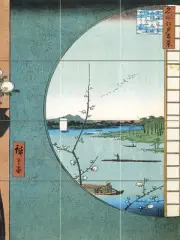 Art Mural Ceramic Backsplash Bath Japanese Decor Tile