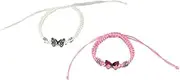 [zaoalife] 3Pcs Adjustable Braided Rope Butterfly Bracelet, Handmade Butterfly Bangle Rope Woven Hand Chain Bracelet Jewelry, 6.3, no gemstone