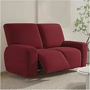 Recliner Sofa Seat Covers 1/2/3 Seater Stretchy 4/6/8-Pieces Couch Slipcover Armchair Cover Non-Slip Furniture Protector, Elastic Spandex Soft Recliner Chair Protectors with Side Pocket (Color : #10