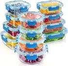 12 Pack Glass Food Storage Containers with Lids, Meal Prep Pantry Kitchen Storag