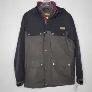 Cabela's Men's Medium Cab M 4 Lined Zip-Up Black Grey Hooded Jacket
