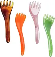 HAMPPLIES 4Pcs Resin Head Massager Comb Scalp Tool for Hair Growth Relaxing Scalp Scraper for Neck and Back Massage Skin Friendly Design for All Hair