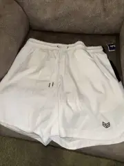 Ronin Factory Short Mens White L Compression Liner Drawstring Fitness Shorts