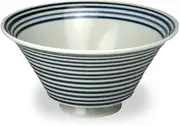 Ramen Donburi: Hasami Ware Indigo Koma Bowl, 16.9 fl oz (500 cc), Japanese Bowl Porcelain/Size: Φ6.9 x 3.5 inches (17.5 x 9 cm), No: 666578