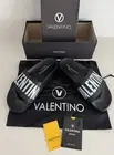VALENTINO Black Stripe Contrast Irene Slip On Slide Sandal Designer MP$300 Sz 8