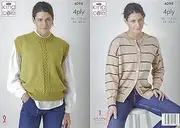 King Cole 4 Ply Knitting Pattern - 6294 Ladies Tunic Top & Cardigan (2 Designs)