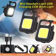 800 Lumens LED COB Mini Flashlights Bright Rechargeable Keychain Work Lamp