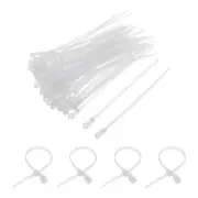 500Pcs 6 Inch 40 Lbs Mount Head Cable Zip Ties Self-Locking Nylon Zip White