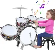 Toddlers Drum Set with 5 Piece High Mini Musical Jazz Drum Kit for Kids Musical