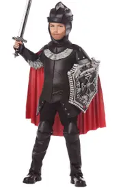 Medieval Black Knight Boys Fancy Dress Costume