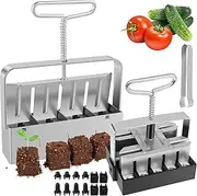 2Pcs Soil Blocker,4 Cell / 20 Cell Soil Block Maker with Clip Handheld Seed Block Maker Tool with Handle Rustproof Soil Block Making Tool Soil Blocking Tool for Greenhouse Yard Seed Plants