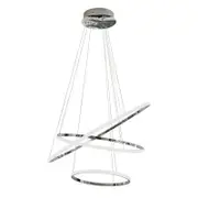 Vencha Crown 3 Ring LED Pendant Light - Chrome (5000K)