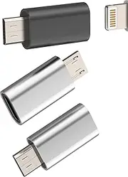 Lightning Female to Micro USB Male Charging Adapter(3 Pack) for Apple for iPhone Cable to Android Devices Data Transfer Converter Charger Connector Compatible with Samsung S6 S7 Edge+ Active Note4 5