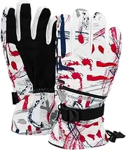 [FuninCrea] Women's Ski Gloves Touch Screen Thermal Winter Gloves Waterproof Driving Gloves for Women Men Windproof Cold-Proof Gloves with Zipped Pocket for Skiing Cycling Hiking
