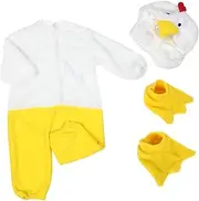 [FRCOLOR] 1 Set -piece Crawling Suit Boy Outfits Has Jumpsuit Plush Chicken Winter Plush Clothes Animal Headbands Newborn Girl Photography Outfits Animal Hat Polyester