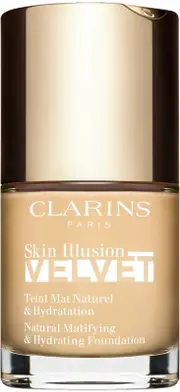 Clarins Skin Illusion Velvet liquid foundation with a matte finish and a nourishing effect, colour 100.5W 30 ml