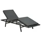 Sun Lounger with Cushion Outdoor Furniture Day Bed Poly Rattan Grey vidaXL