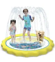 HITOP Kids Sprinklers Splash Pad Mat for Toddlers & Baby Pool 3-In-1 60” Ocean