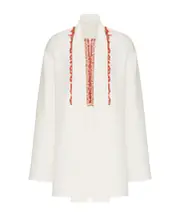 Cady Couture embroidered blouse IT46 Ivory White/Coral