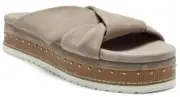 Vince Camuto Rareden Size 9.5 M Women's True Suede Platform Slide Sandals Crepe