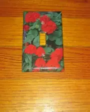 GERAMIUMS SUMMER FLOWERS FLORAL Light Switch Cover Plate C