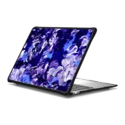 MacBook Air 13-inch (M1 / Intel) Impact Case FLORAL FANTASY 2 - Bold Vibrant Girly Chic Floral Abstract Acrylic Textural Painting Design Modern Deep Violet Purple Perwinkle Indigo Blue Flowers Garden Floral Fine Art Pattern