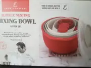 Emeril Lagasse Mixing Bowl Set 12 Pieces Baking Prep Nesting Red & Gray NEW