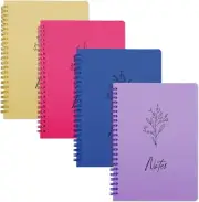 Spiral Notebook 4 Pack - A5 College Ruled Notebooks - Spiral Writing Journal for