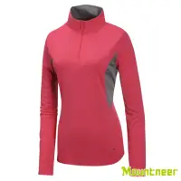 在飛比找momo購物網優惠-【Mountneer山林】女 透氣排汗長袖上衣-深玫紅 31