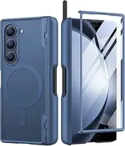 [MOBOSI] for Magnetic Z Fold 6 Case with S Pen Holder, Compatible with Magsafe, Full Body Shockproof Built-in Hinge Protection & Front Screen Protector Slim Phone Case for Samsung Galaxy Z Fold6, Blue