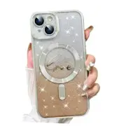 Designed for Case,Compatible with MagSafe Love Heart Plating iPhone 13 Silver