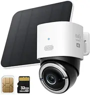 [eufy Security] 4G LTE Cam S330, 4K Cellular Solar Security Cameras Wireless Outdoor, Pan and Tilt, 4G and Wi-Fi Duo-mode, AI Tracking, with SIM Card and 32GB SD Card