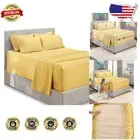 Luxury Extra Deep Pocket Microfiber Twin Sheets - Mellow Yellow 4 Piece Set