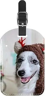 [WOSHJIUK] Luggage Tags,2 Pack Labels Suitcase Tags,Christmas Puppy Dog,Luggage Tags Privacy Protection Travel Bag Tag