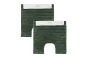 2PK Algodon Polyester Lawson Plush Contoured Bath Runner Soft Mat Thyme 50x50cm