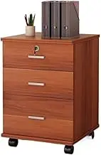 File Cabinet Low Cabinet with Drawer File Cabinet File Storage Cabinet Simple Locking Mobile Office File Cabinet Office Drawer(Brown)