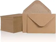 Gift Card Envelopes - 100-Count Mini Envelopes, Kraft Paper Business Card Envelopes, Bulk Tiny Envelope Pockets for Small Note Cards, Brown, 4 x 2.7 Inches