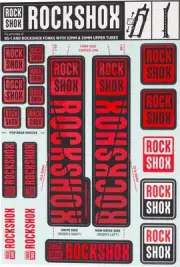 Fork Decal Kits - RockShox Fork Decal Kit - 30/32mm/RS1, Red - Sticker/Decal