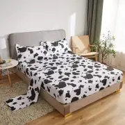 Cow Sheet Set - Black & White Cow Sheets - Deep Pockets - 1 Fitted, 1 Flat, 2...