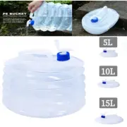 Collapsible Water Container Folding Carrier Tap For Camping Hiking Climbing BBQ