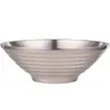 PUSH!餐具用品304不鏽鋼飯碗湯碗泡面碗防燙拉麵碗大號碗(24CM)E128-1