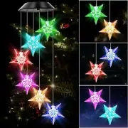 Solar Star Wind Chimes Changing Color LED Lights Garden Patio Decor Gift for Mom