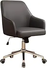 Office Chair Height Adjustable Faux Leather Executive Chair Ergonomic High-Back Armchair with 360° Free-Moving Wheels,Computer Task Chair for Home(Black)